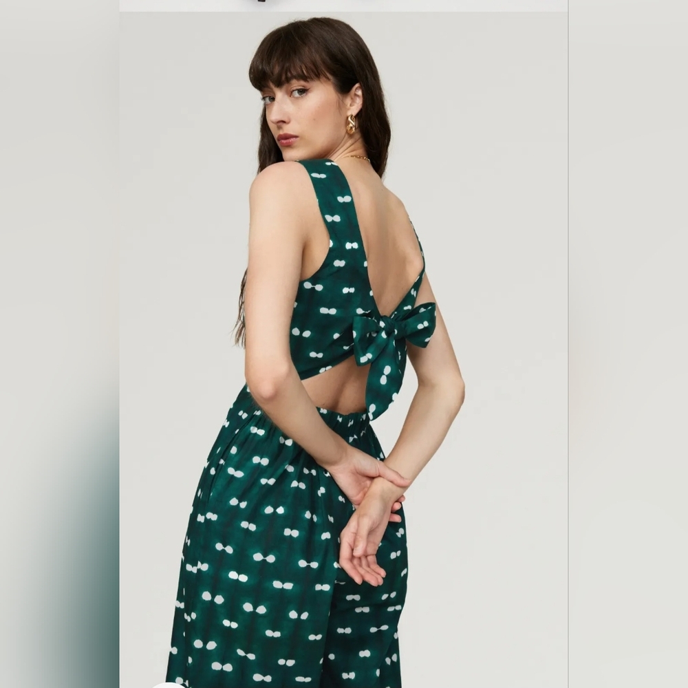 Sleeveless Green Printed Jumpsuit - Picture 4 of 6